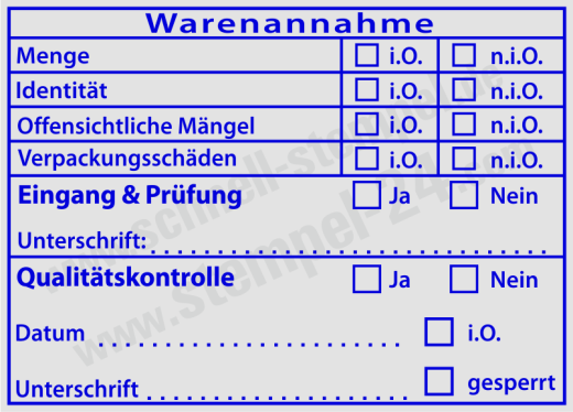 Stempel Warenannahme Eingang Prüfung Qualitätskontrolle | Colop 2800
