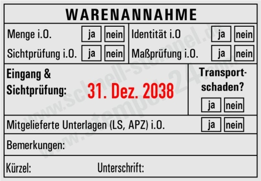 Trodat Professional 5480 Stempel Warenannahme Sichtprüfung Maßprüfung Schwarz/Rot