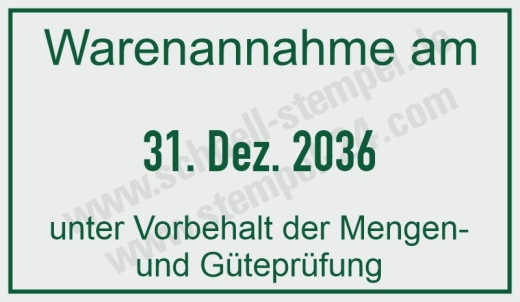 Stempel Warenannahme unter Vorbehalt Mengen und Güteprüfung • 5440