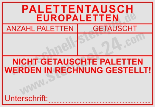 Palettentausch Europaletten – nicht getauschte Paletten werden in Rechnung gestellt | Trodat Professional 5211 Rot