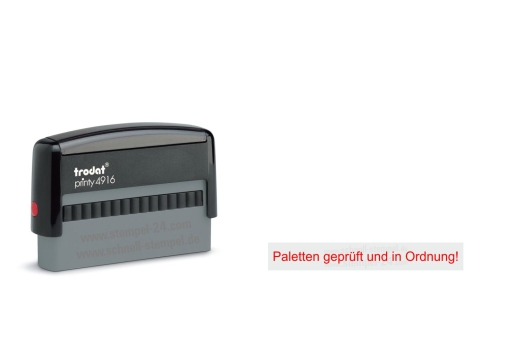 Stempel Paletten geprüft und in Ordnung | Trodat Printy 4916 Rot