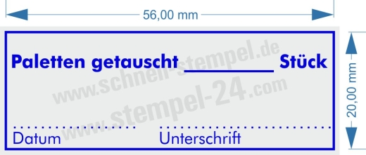 Stempel Paletten getauscht Blau