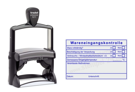 Wareneingangsprüfung Stempel für Küche & Gastronomiebetriebe Blau