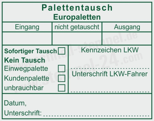 Logistikstempel Trodat Professional 5211 – Europalette & Palettentausch | Grün
