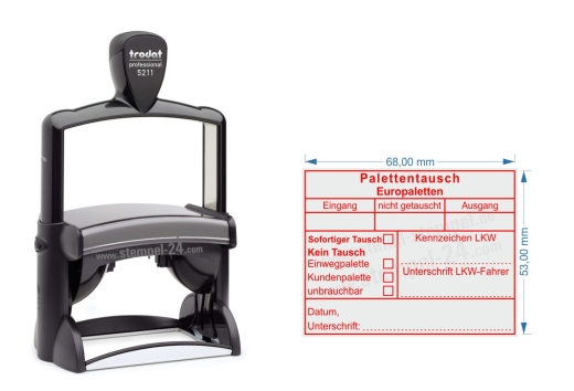 Logistikstempel Trodat Professional 5211 – Europalette & Palettentausch | Rot