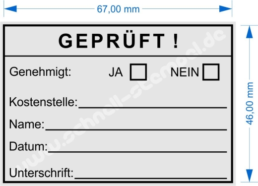Stempel Geprüft genehmigt Kostenstelle | 5208