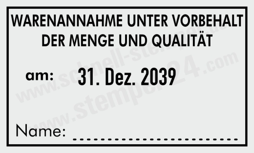 Wareneingangsstempel Vorbehalt Qualität | 5460