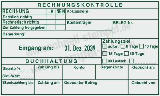 Kontierungsstempel Kostenträger Lastschrift | 54120