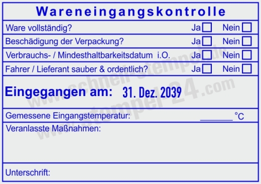 HACCP Stempel Wareneingangskontrolle Mindesthaltbarkeit | 54120