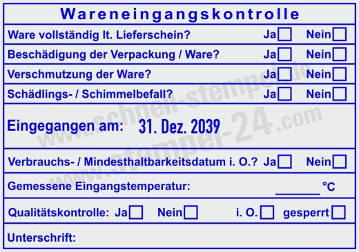 Stempel HACCP Wareneingangskontrolle Schimmelbefall | 54120