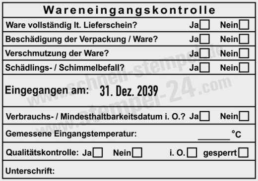 Stempel HACCP Wareneingangskontrolle Schimmelbefall Schwarz