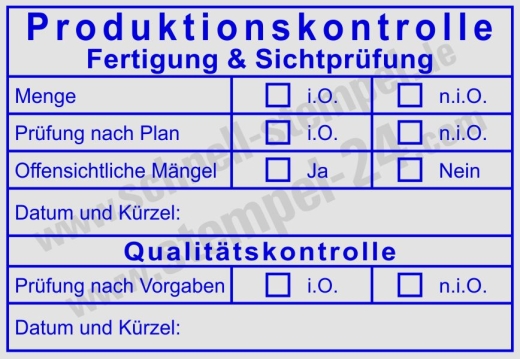 Prüferstempel für Qualitätskontrolle & Sichtprüfung | Stempel für Fertigungsprüfung & Produktionskontrolle | 5208