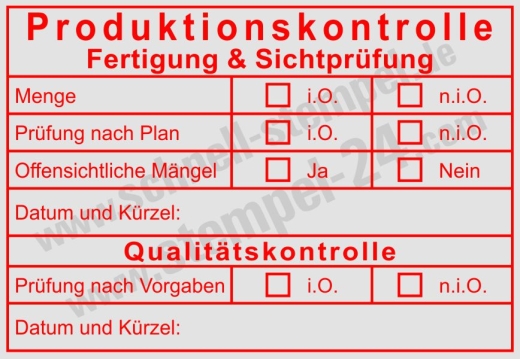 Prüferstempel für Qualitätskontrolle & Sichtprüfung | Stempel für Fertigungsprüfung & Produktionskontrolle | 5208