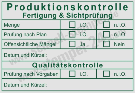Prüferstempel für Qualitätskontrolle & Sichtprüfung | Stempel für Fertigungsprüfung & Produktionskontrolle | 5208