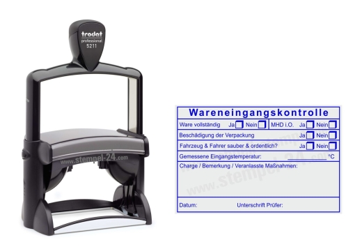 HACCP-Stempel Wareneingangskontrolle Mindesthaltbarkeit Charge | Stempel Blau