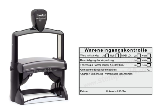 HACCP-Stempel Wareneingangskontrolle Mindesthaltbarkeit Charge Stempel Schwarz