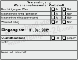 Wareneingangsstempel Werkstoff Materialgröße geprüft Schwarz