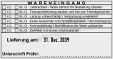 Wareneingangstempel Kennzeichnung für Zertifikate Schwarz
