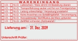 Wareneingangstempel Kennzeichnung für Zertifikate Rot
