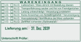 Wareneingangstempel Kennzeichnung für Zertifikate Grün