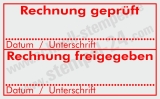 Kontierungsstempel Rechnungsprüfung Buchenholz |40×25 mm Rot