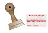 Kontierungsstempel Rechnungsprüfung Buchenholz |40×25 mm Rot