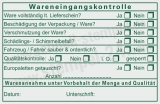 Kontrollstempel für die Logistik im Wareneingang mit Qualität und Paletten-Tausch Grün