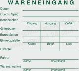 Stempel Wareneingangskontrolle für Gitterboxen, Europaletten, Einwegpaletten & Diverse Grün