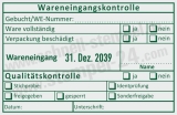 Stempel Wareneingangskontrolle Qualität Gebucht Wareneingangsnummer Identprüfung Grün