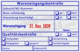 Stempel Wareneingangskontrolle Qualität Gebucht Wareneingangsnummer Identprüfung Blau-Rot