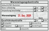Stempel Wareneingangskontrolle Qualität Gebucht Wareneingangsnummer Identprüfung Schwarz-Rot