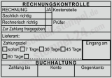 Kontierungsstempel Kontrollstempel Rechnung Zahlungsziel Zahlung Freigegeben Schwarz