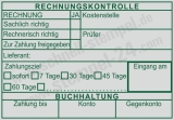 Kontierungsstempel Kontrollstempel Rechnung Zahlungsziel Zahlung Freigegeben Grün