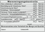 Stempel Wareneingangskontrolle Temperatur Sauberkeit Palettentausch Schwarz