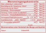 Stempel Wareneingangskontrolle Temperatur Sauberkeit Palettentausch Rot