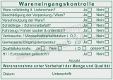 Stempel Wareneingangskontrolle Temperatur Sauberkeit Palettentausch Grün