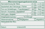 Stempel Warenannahme Lebensmittelkontrolle Charge Grün
