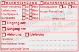 Stempel Wareneingang Warenausgang Frachtpapiere Abholung Lieferant Rot