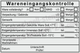 Stempel Wareneingangskontrolle MHD Tiefkühlware Innereien Temperatur Schwarz