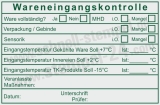 Stempel Wareneingangskontrolle MHD Tiefkühlware Innereien Temperatur Grün
