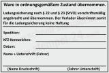 Stempel Ladungssicherung vorschriftsmäßig angebracht und übernommen – Schwarz