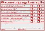 Textstempel – Wareneingangskontrolle, Temperatur & Schädlingsbefall Rot