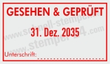 Gesehen & Geprüft Stempel – Individueller Prüfstempel für Büro, Verwaltung und Qualitätskontrolle Rot