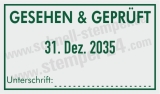 Gesehen & Geprüft Stempel – Individueller Prüfstempel für Büro, Verwaltung und Qualitätskontrolle Grün