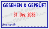 Gesehen & Geprüft Stempel – Individueller Prüfstempel für Büro, Verwaltung und Qualitätskontrolle Blau/Rot
