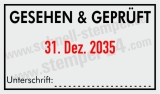 Gesehen & Geprüft Stempel – Individueller Prüfstempel für Büro, Verwaltung und Qualitätskontrolle Schwarz/Rot
