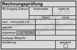 Kontierungsstempel – Rechnungsprüfung, Kostenstelle, Objektnummer, Lastschrift, PayPal & Überweisung Schwarz