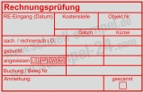 Kontierungsstempel – Rechnungsprüfung, Kostenstelle, Objektnummer, Lastschrift, PayPal & Überweisung Rot