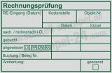Kontierungsstempel – Rechnungsprüfung, Kostenstelle, Objektnummer, Lastschrift, PayPal & Überweisung Grün