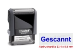 Stempel „Gescannt“ – Blau